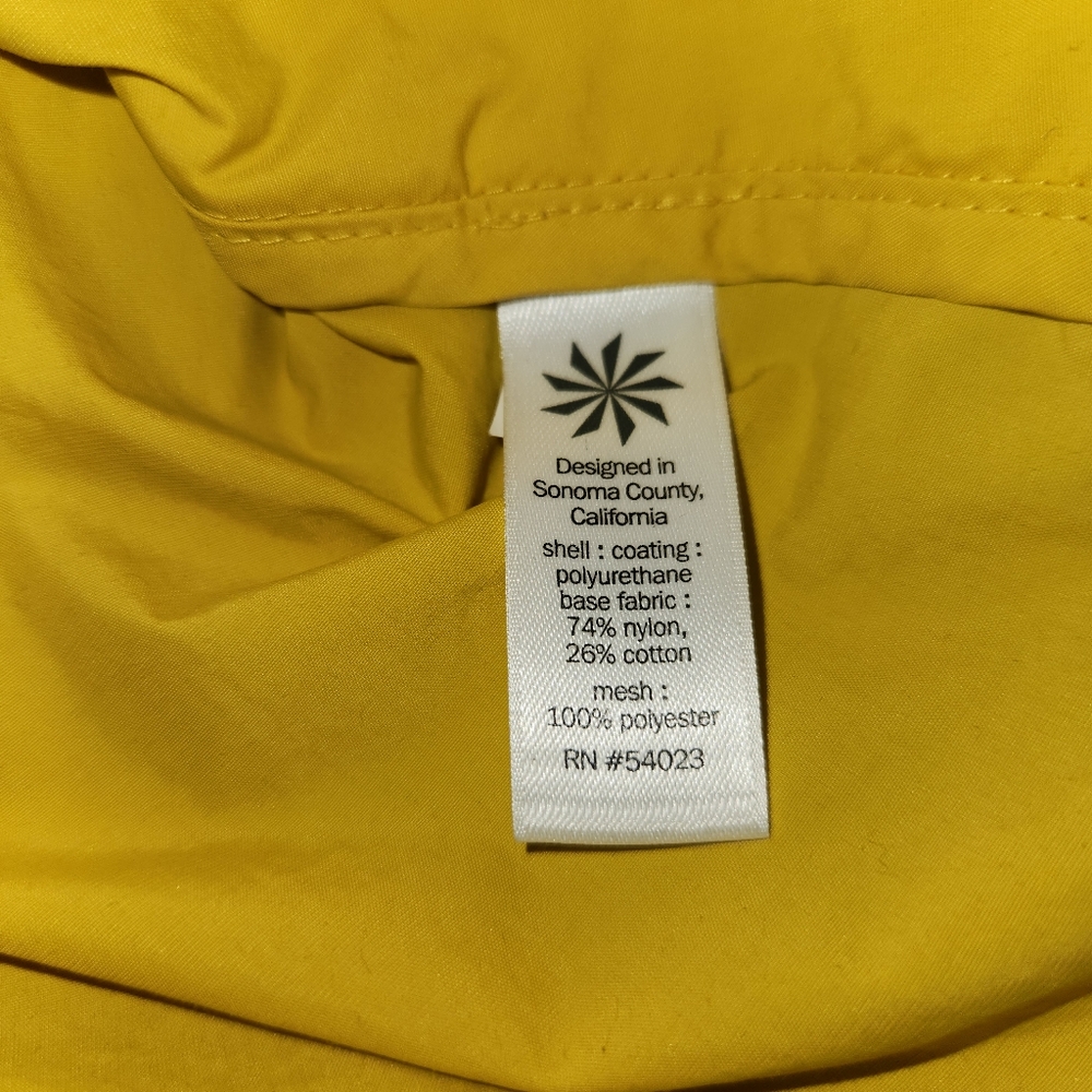 ATHLETA Outbound Anorak Classic Yellow Hooded Rain Jacket Women Sz S Cinch Back - Picture 6 of 7